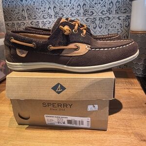 Sperry Men's Dark Brown and Tan Boat Shoes